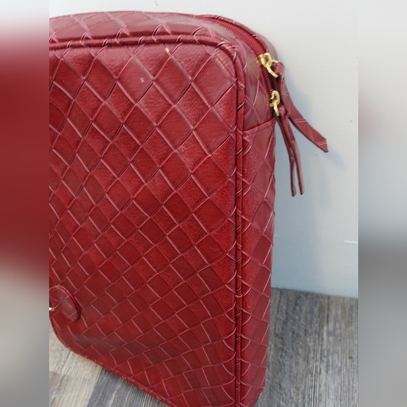 VTG Estee Lauder Red Leather Bag - Picture 5 of 7